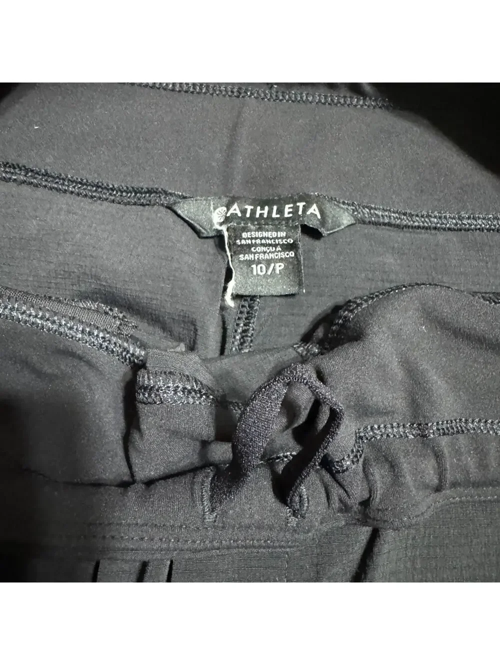 Athleta Pants Jogger Womens 10 /P Travel Hiking Gym Zip Pockets Stretch Black - Picture 3 of 9